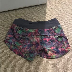 Lululemon Athletica Pink and Green Athletic Shorts Vibrant Design